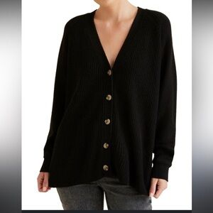 Earth Wares Adventure Apparel Sweater - black 100% cotton v-neck cardigan